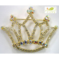 Rhinestone Krone Brosche Kristall geformte Tiara Pins